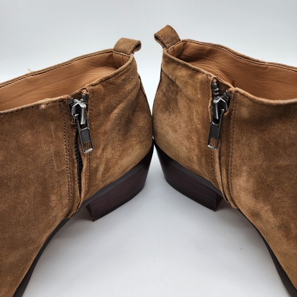 J. Crew Sawyer Suede Leather Ankle Booties Tan Size Women's 7.5 - Picture 9 of 11